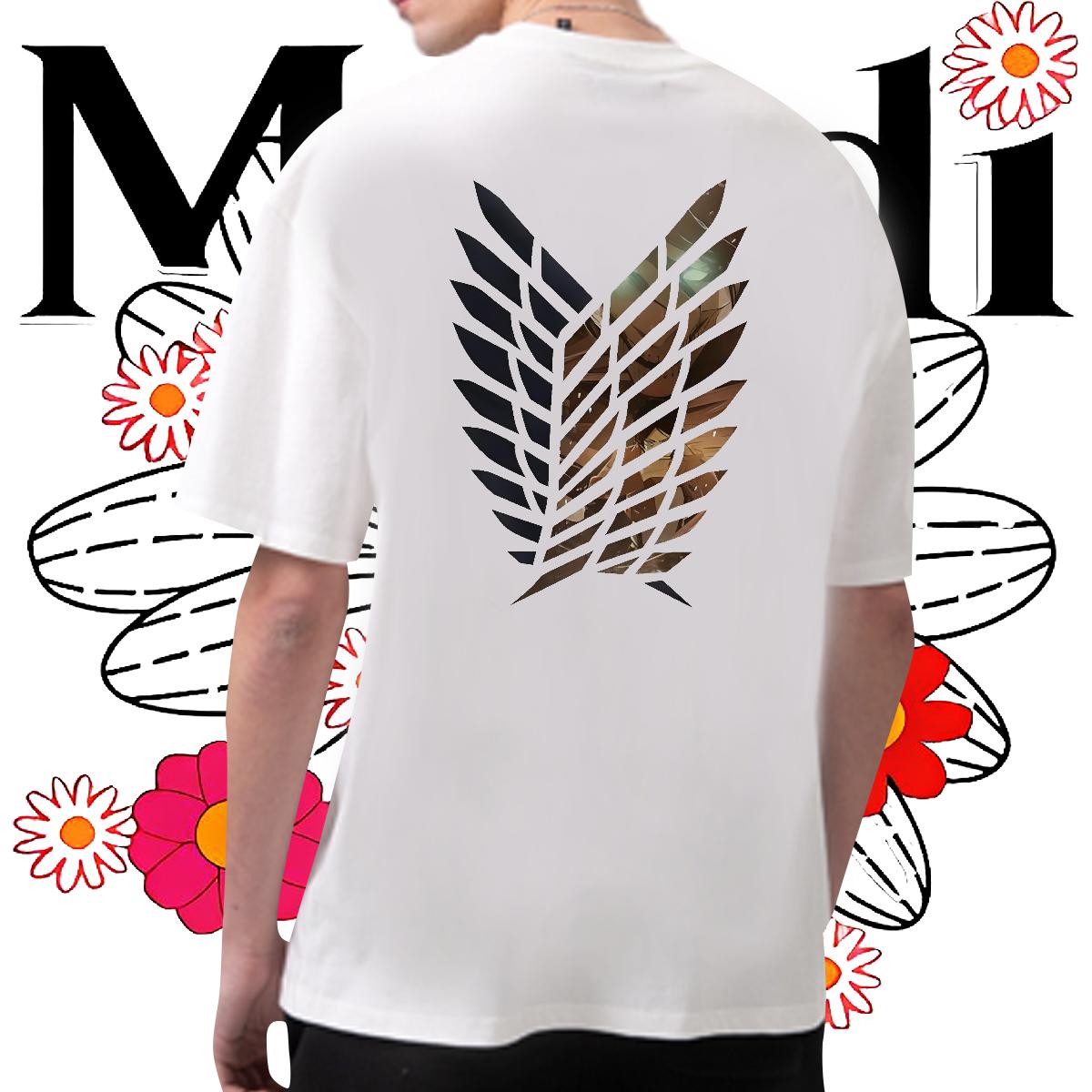 Fashion Casual T Shirt For Man Floral Print Hip Hop Street Tshirts Short Sleeve Cotton O-Neck Brand Top Tees