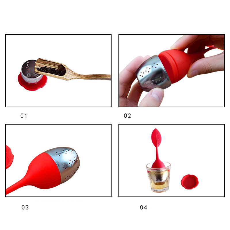 Silicone Tea Strainers Creative Leaves Shape Teas Infuser Home Coffee Vanilla Spice Filter Tea Bag Reusable