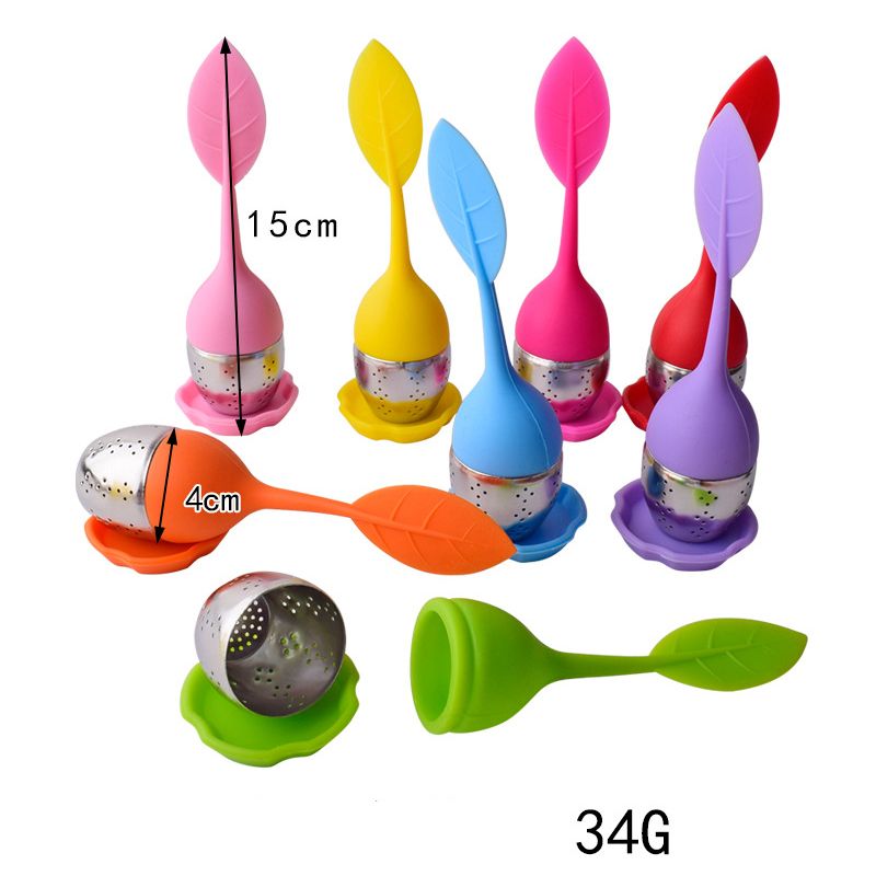 Silicone Tea Strainers Creative Leaves Shape Teas Infuser Home Coffee Vanilla Spice Filter Tea Bag Reusable