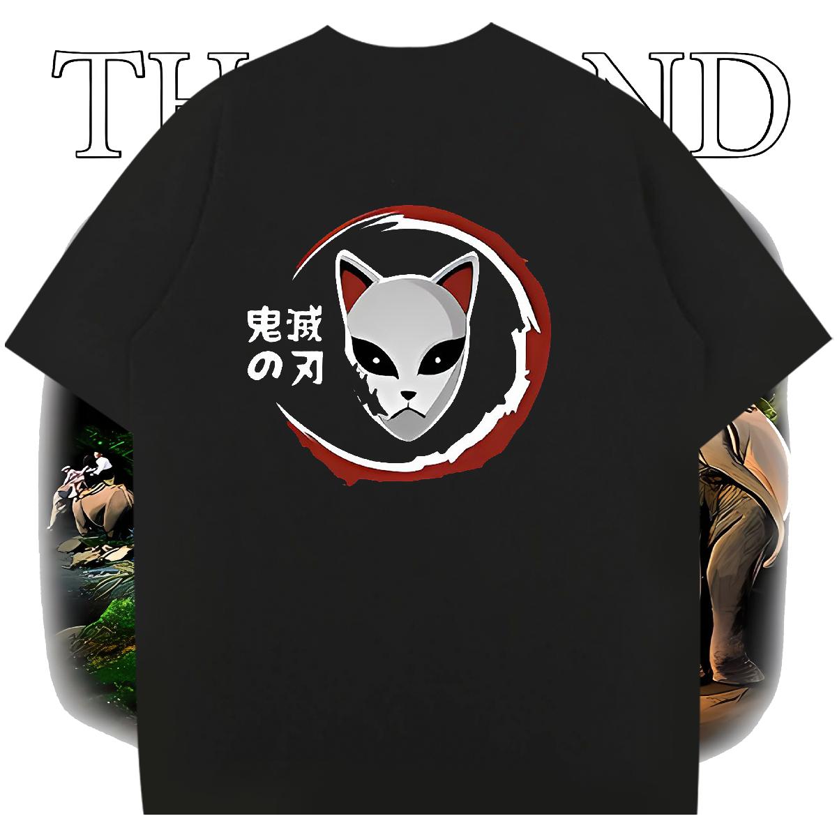 2024 T-Shirts Anime Print Tshirts Street Breathable Crew Neck Cotton Loose Polos