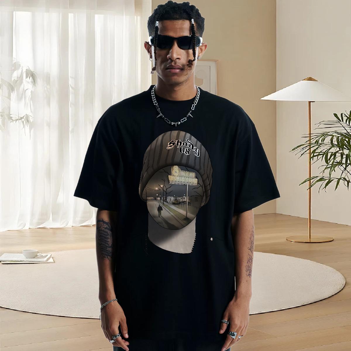 Cool T-Shirts for Men Hip Hop Street Breathable Short Sleeve Tshirts Wholesale Anime Print Clothings