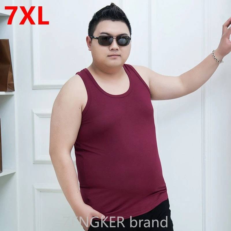 7XL Tank Tops men 6XL mens sweat Big size vest summer super large Sleeveless Modal undershirt big bodybuilding workout 240529