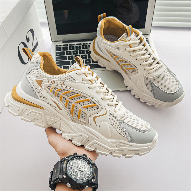 Sports Shoes 2024 Summer New Dad Trendy Shoes Mesh Shoes Breathable Thin Versatile Casual Running Shoes