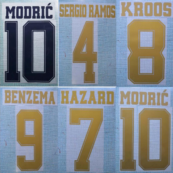 19-20 HOME AWAY MODRIC SERGIO RAMOS KROOS BENZEMA HAZARD nameset patch