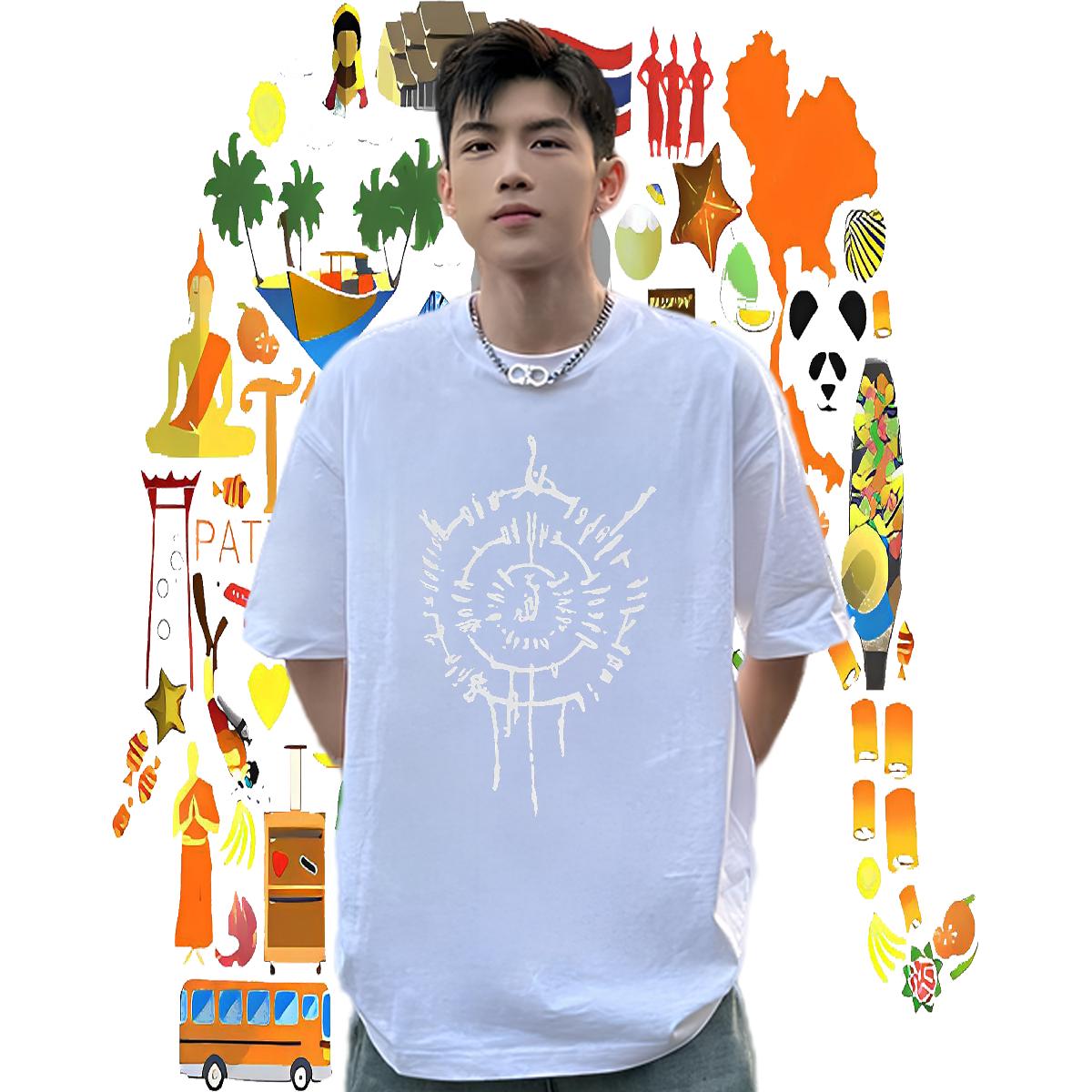 Cool T Shirt For Man Daily Wear Breathable Short Sleeve Men Clothes T-Shirt Stylist Cartoon Print Tops Tees