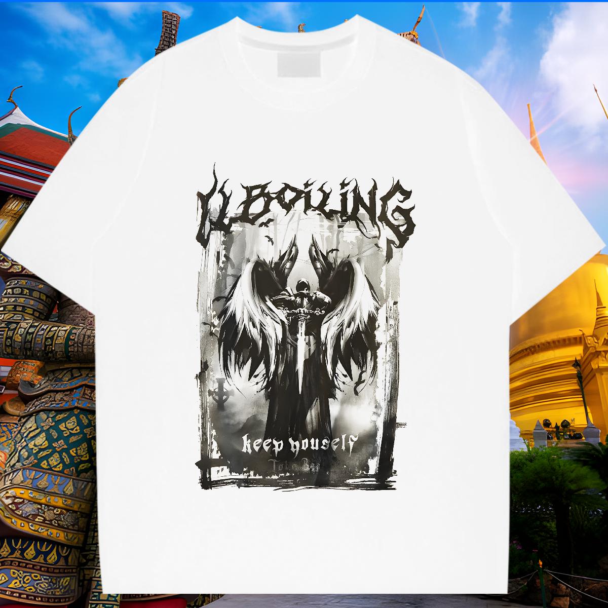Fashion Design T-Shirts for Men DIY Printed Men Tops Tees Beach Breathable Crew Neck 5A Tops