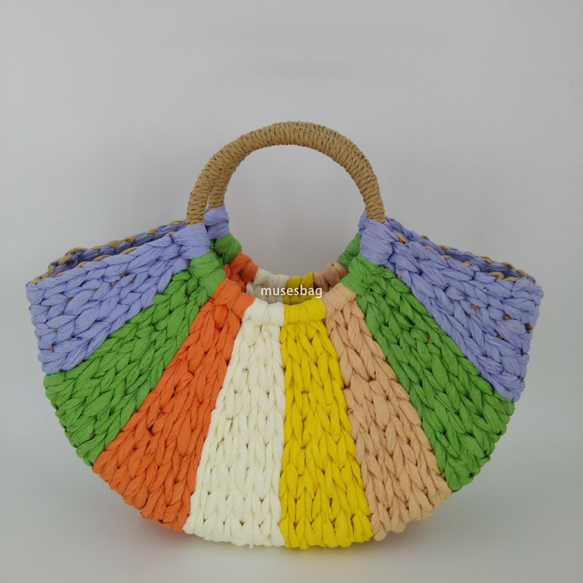 Designer Bao Women's Grass Woven Bag Fashionable and Simple Handheld Casual Bag Retro Moon Bag Large Capacity Shopping Bag Luxury Grass Woven Bea