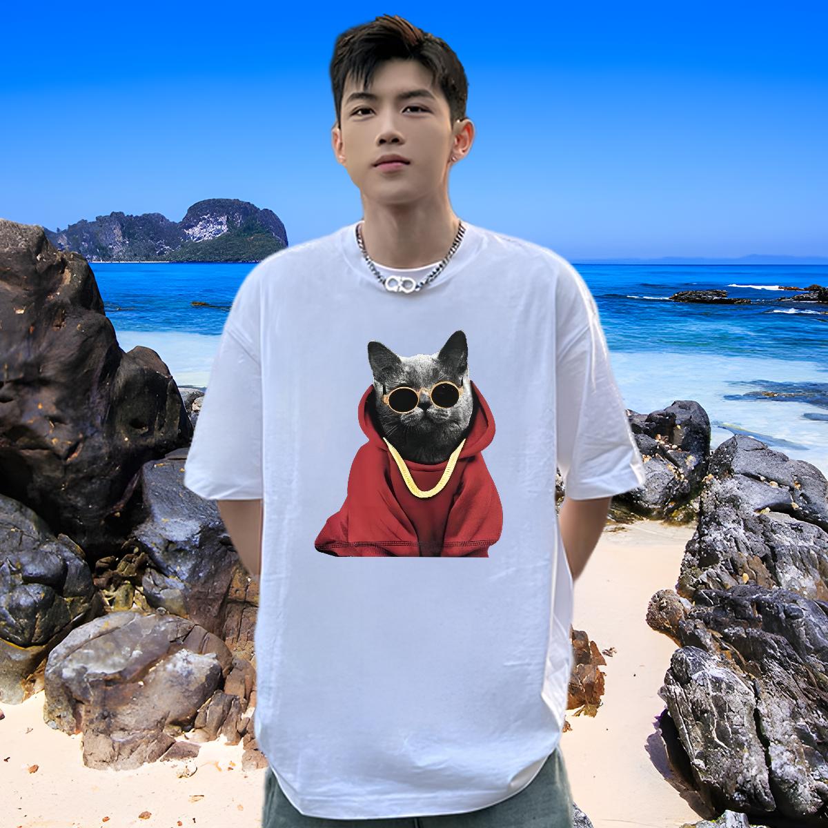 Unisex T-Shirts for Men Daily Outfit Round Neck Short Sleeve Men Tshirts Classic Plus Size Cartoon Tops Tees
