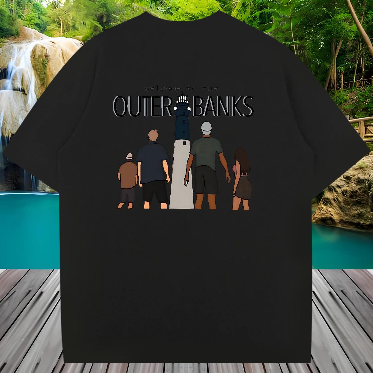 2024 T shirt Custom Cartoon Casual Beach Men Tops Tees Breathable Crew Neck Loose Tops Shirt