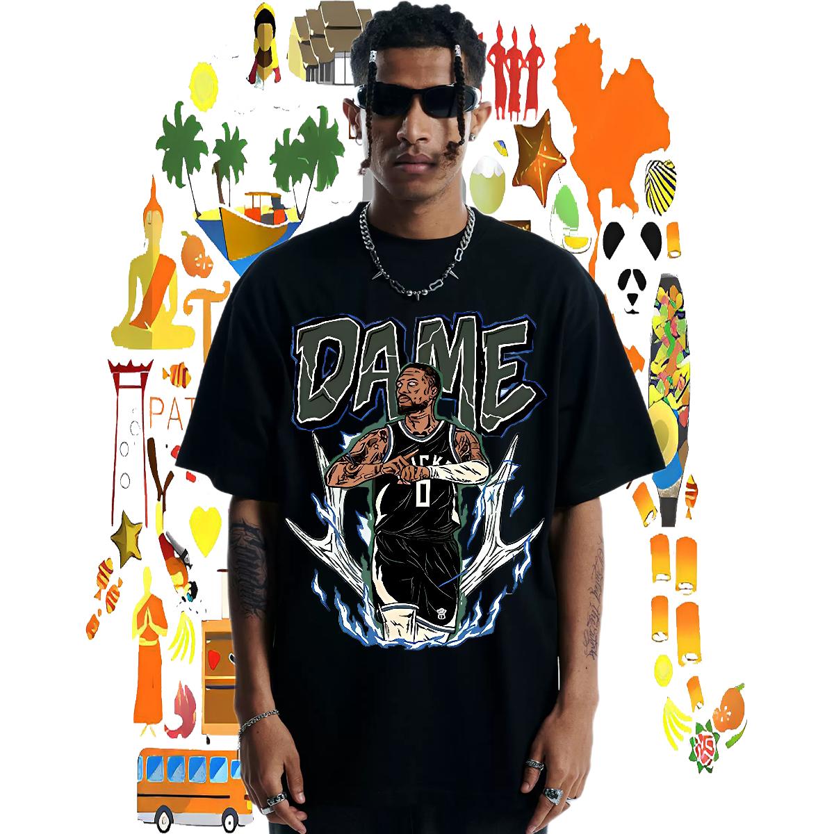 DIY Customized T-Shirts Anime Print Tshirts Casual Beach Cotton Breathable Short Sleeve Popular Tops Tees