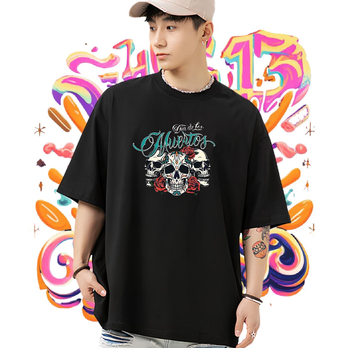 Loose Fit T shirt Street Casual Short sleeve Cotton Soft Men Clothes T-Shirt New Designer Anime Print Clothes