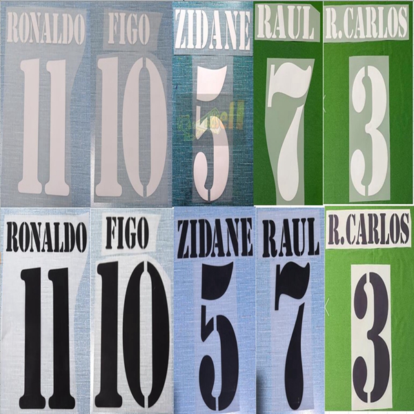 00-03 HOME AWAY RONALDO FIGO ZIDANE RAUL R.CARLOS nameset patch