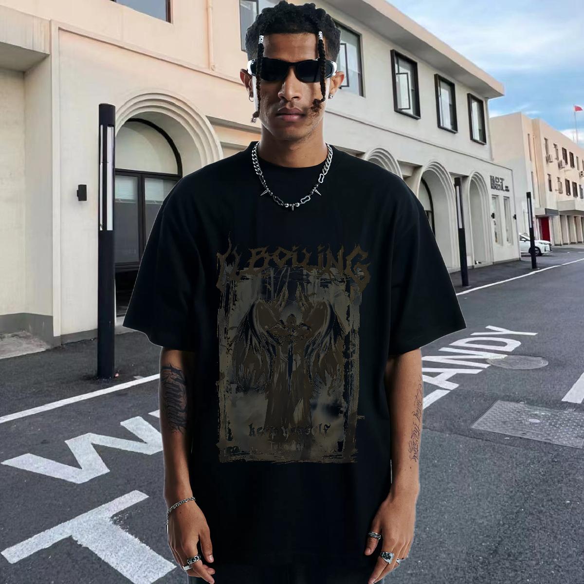 2024 T-Shirts for Men Custom Print Oversized Couples T Shirts Hip Hop Crew Neck Cotton Cool Clothings