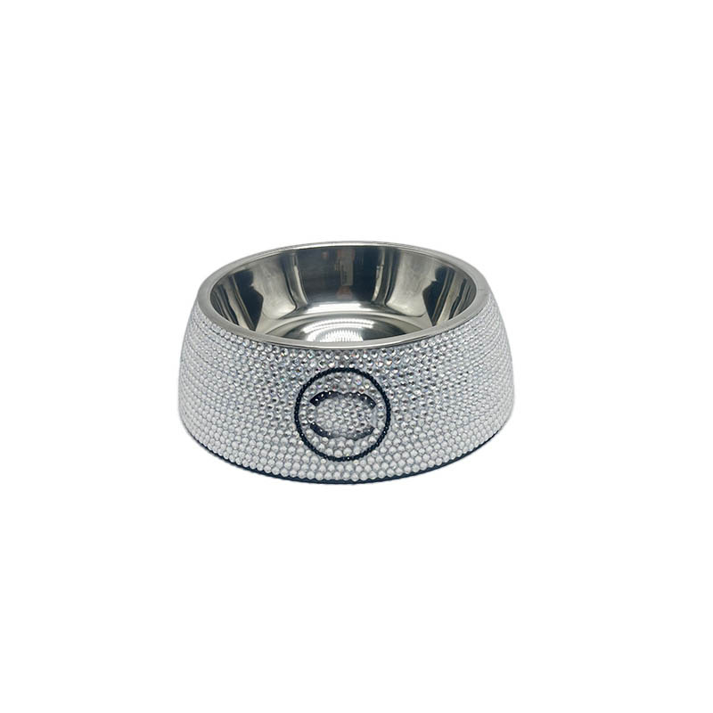 Pets supplies Pet dia inlaid bowl Chaopai corgi Teddy Schnauzer stainless steel tableware drinking cat basin dog basins CSD2406013