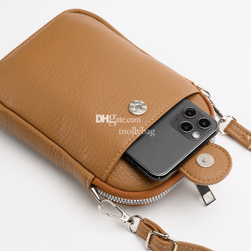 High quality women's designer phone practical crossbody bag cover suitable for wallet card cover Repo fashionable retro leather phone zipper