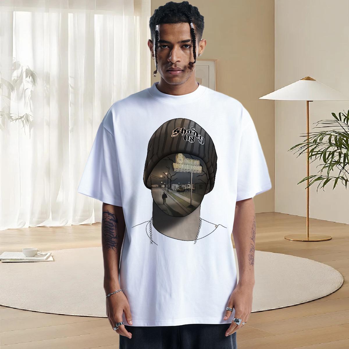 Cool T-Shirts for Men Hip Hop Street Breathable Short Sleeve Tshirts Wholesale Anime Print Clothings