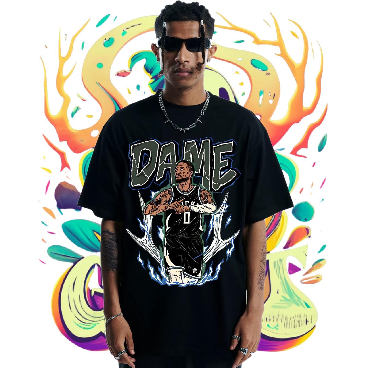 2024 DIY T Shirt For Man Anime Couples T Shirts High Street Hip Hop Breathable Crew Neck Cotton 5A Polos