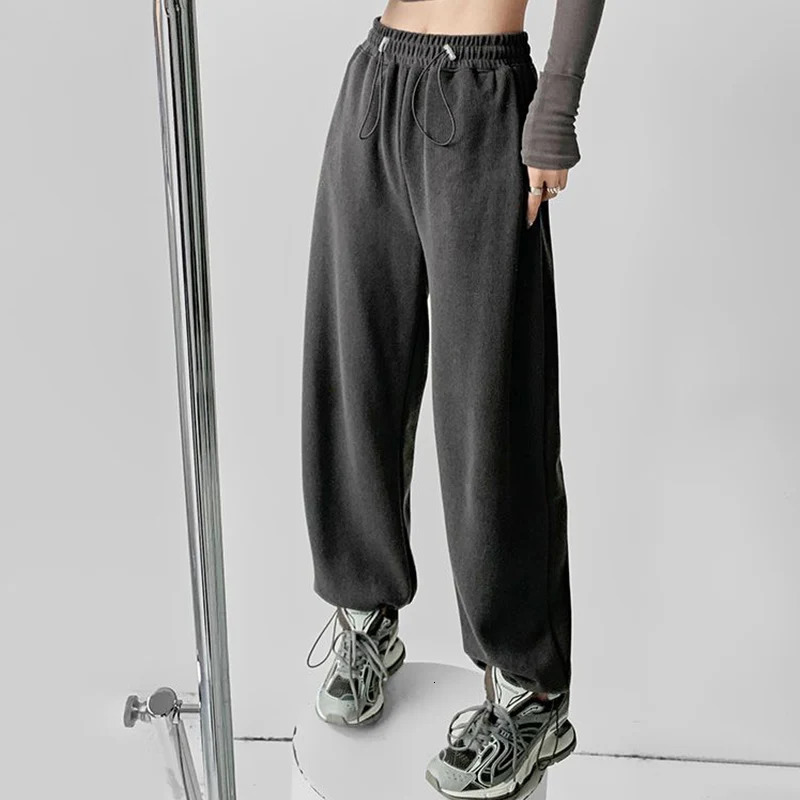 Y2K Pink Baggy Jogger Sweatpants Women Hippie Streetwear Oversize Sports Pants Casual Solid Wide Trousers Harajuku Korean Style 240530