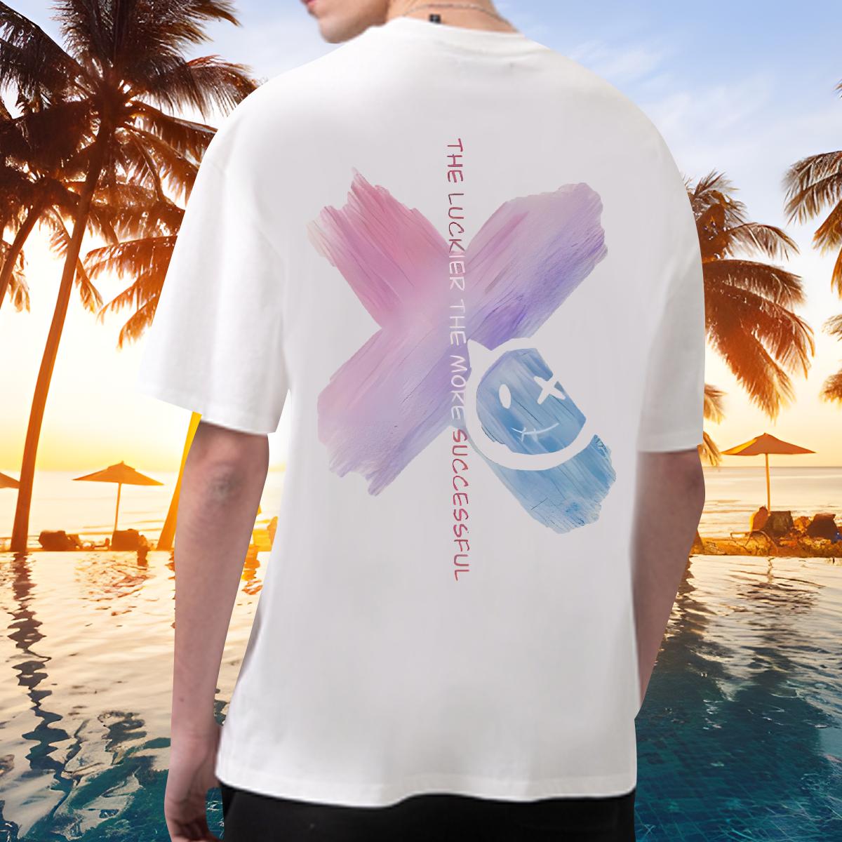 DIY T-Shirts for Men Graphic Anime Printing Street Men Tshirts Breathable Crew Neck Cotton Brand Polos