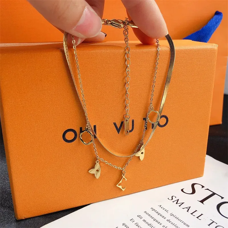 Gold Plated Chain Anklets Designer Brand Anklets Luxury Charm New Stainless Steel Anklets No Fade Womens New Jewelry G245273BF