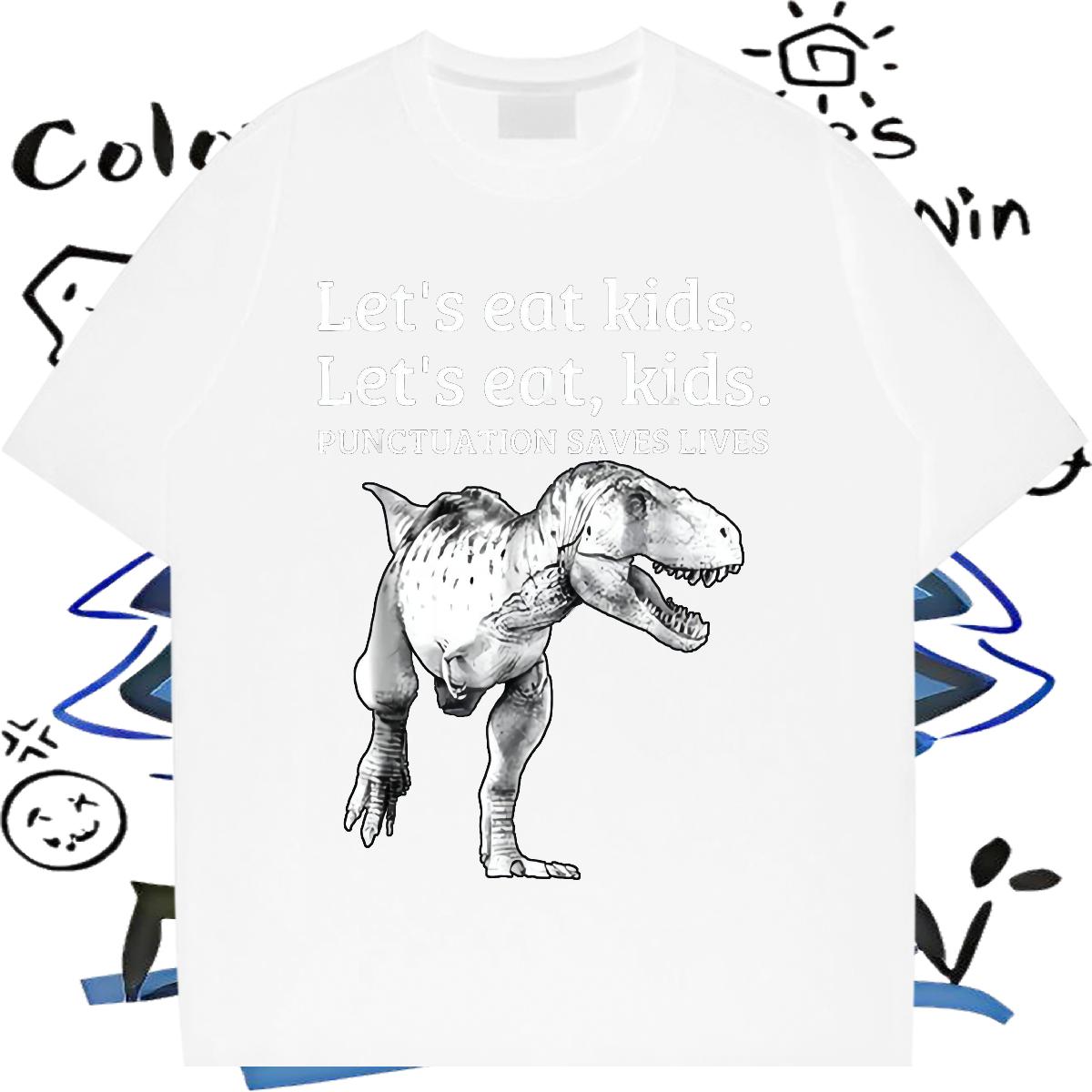 Comfortable T-Shirts for Men Sport Crew Neck Cotton Men Tees 2024 Cartoon Print Polos