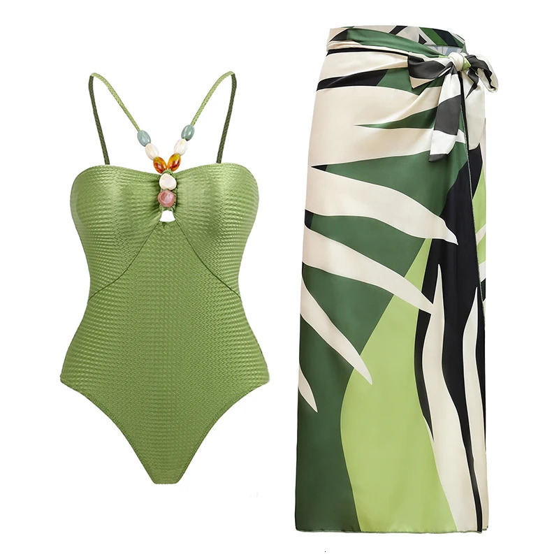 ZAFUAZ Sexy Push Up One Piece Swimwear Women Retro Print Biquini Skirt Cover Up Monokini Brazilian Swimming Suit Dress 240601