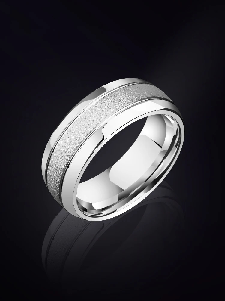 8mm Width GoldSilver Couple Marriage Tungsten Rings With Letter for Men Woman Matte Finishing Size 6-13 Free Engraving 240510