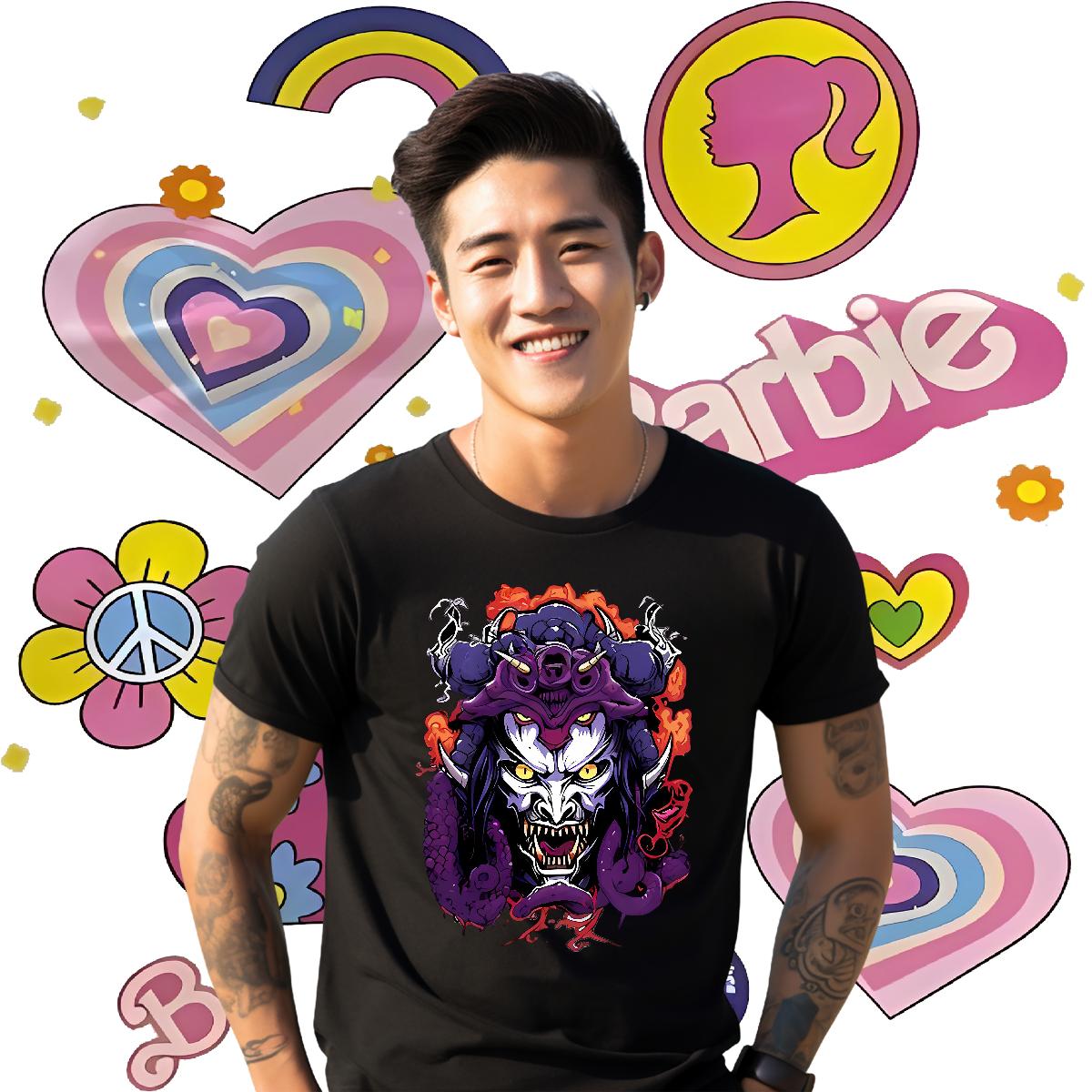 Fashion Mens T Shirts Custom Printed High Street Hip Hop Men Tees Breathable Crew Neck Cotton Popular Tee Shirt