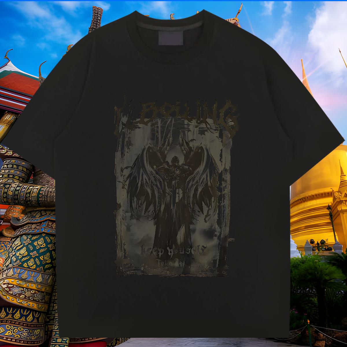 Fashion Design T-Shirts for Men DIY Printed Men Tops Tees Beach Breathable Crew Neck 5A Tops