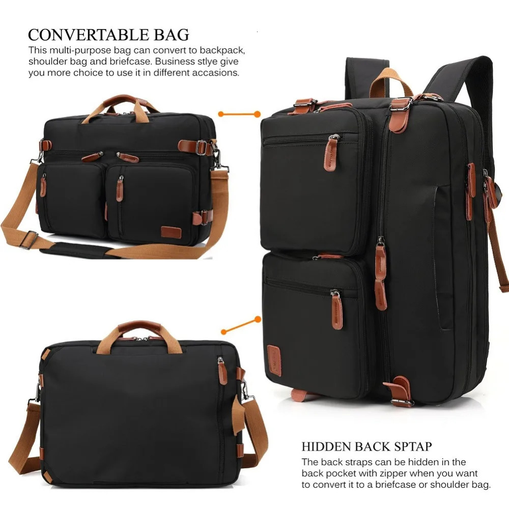 Handbag Business Briefcase Rucksack Convertible Backpack Laptop Bag 15.6 17.3 Inch Notebook Bag Shoulder Messenger Laptop Case 240528
