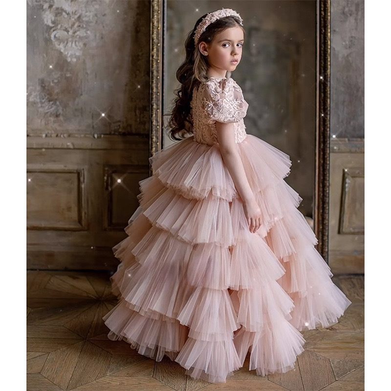 2024 Flower girl dress childrens wedding party dress childrens clothing princesss first communication dress Party Images Dress Kids Photoshoot Baby Sh