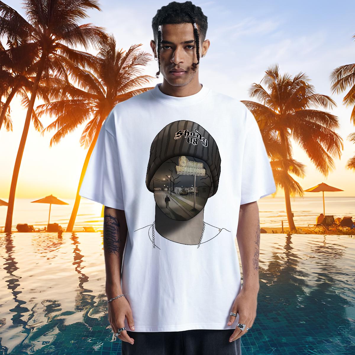 Loose T-Shirts Street Wear 180g Cotton Tshirts Designer Custom Print Plus Size Tees Shirts