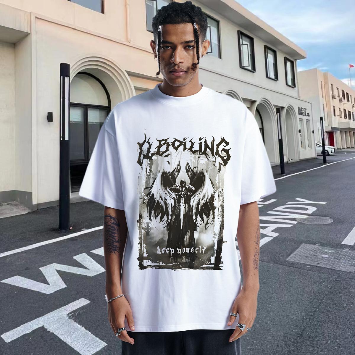 2024 T-Shirts for Men Custom Print Oversized Couples T Shirts Hip Hop Crew Neck Cotton Cool Clothings