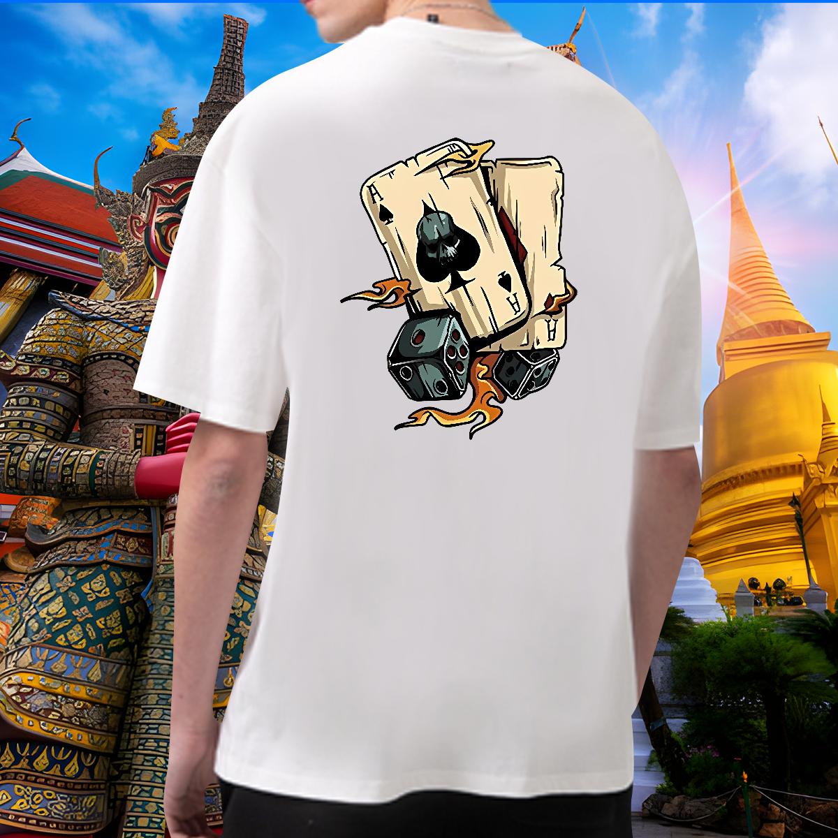 Casual New T Shirts Men Cartoon Print Men Clothes T-Shirt Summer Casual Short sleeve Cotton Soft 5A Wear