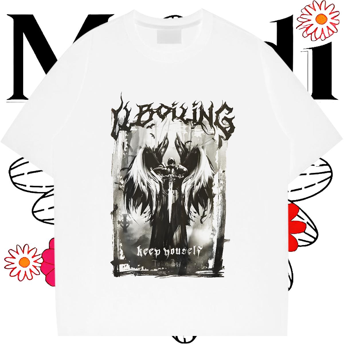 Loose Man T Shirts Outdoor Breathable Short Sleeve Tshirt for Man Woman Fashion Floral Print Tops Shirt