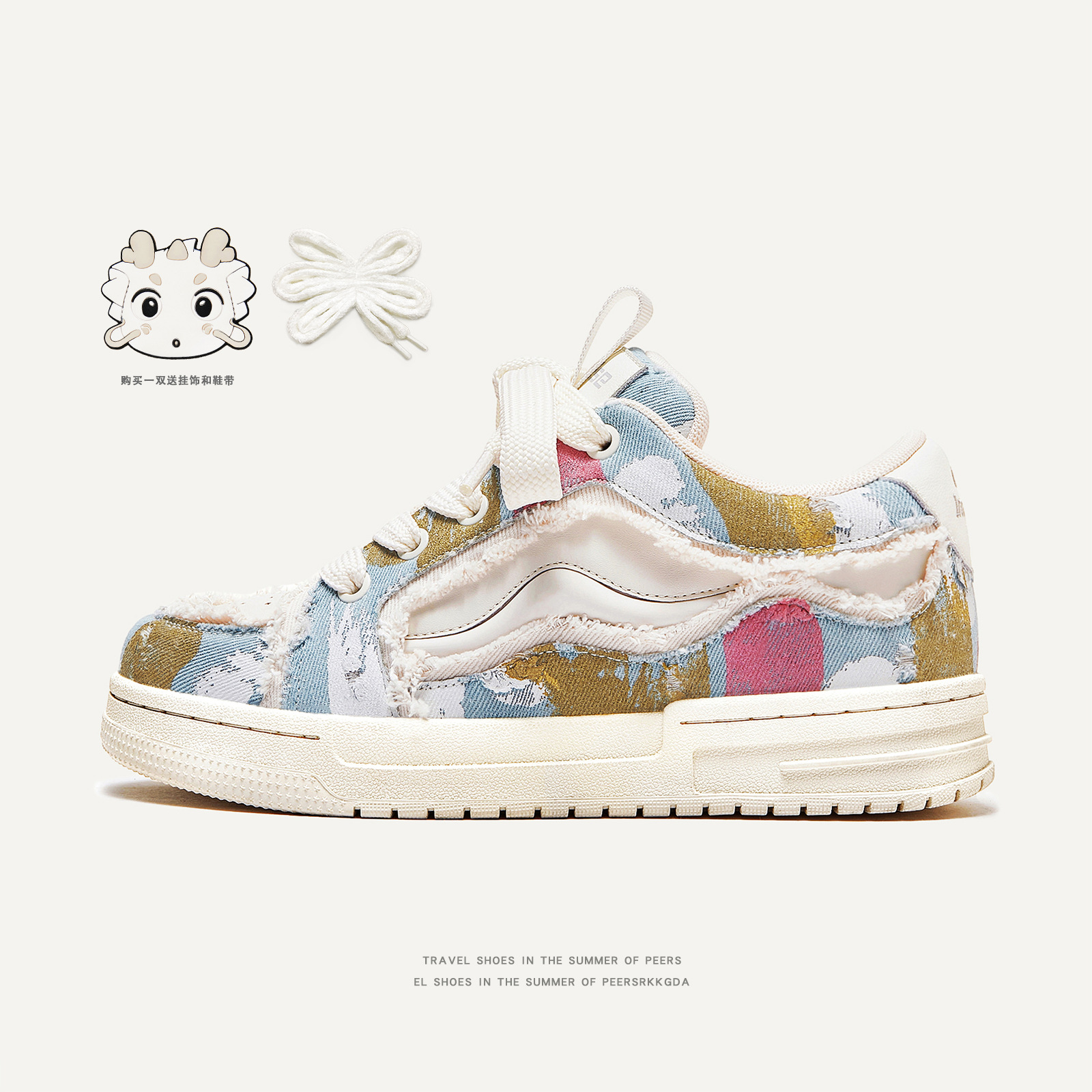 China-Chic lovers Original cowboy graffiti fashion thick soled board street bread men's and women's shoes Lhshoe wo