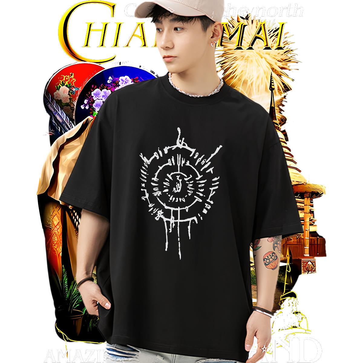 Loose Fit T Shirts Men Casual Breathable Short Sleeve Tshirt for Man Woman Brand Custom Printed Top Tees