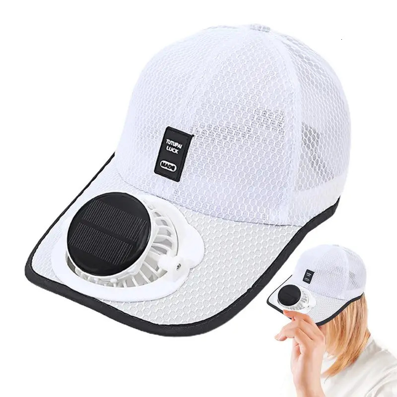 Solar Fan Caps Baseball Hats with Fans Baseball Hat Fan Hat Breathable Beach Hat with Cooling Fan UV Protection Hats 240601