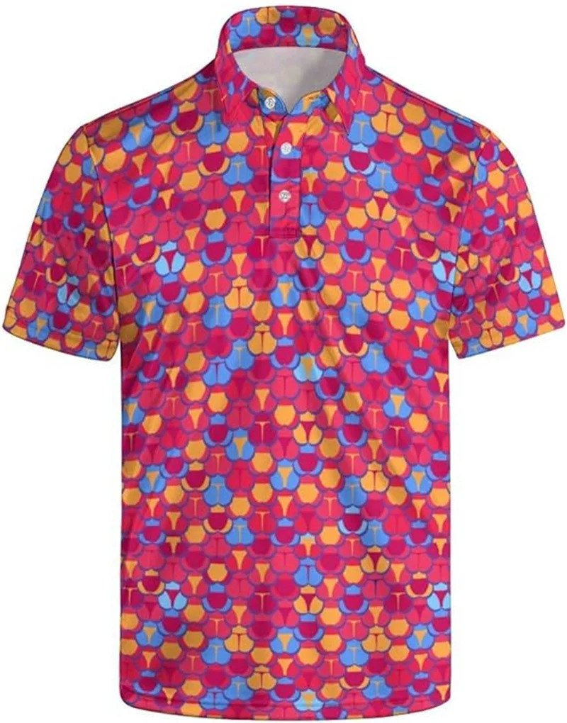 3d Print Polo Shirts For Men Women Slim Golf Shirts Fashion Street Flashes Polo Shirt Sunny Cool Hawaiian Beach Short Sleeve 240601