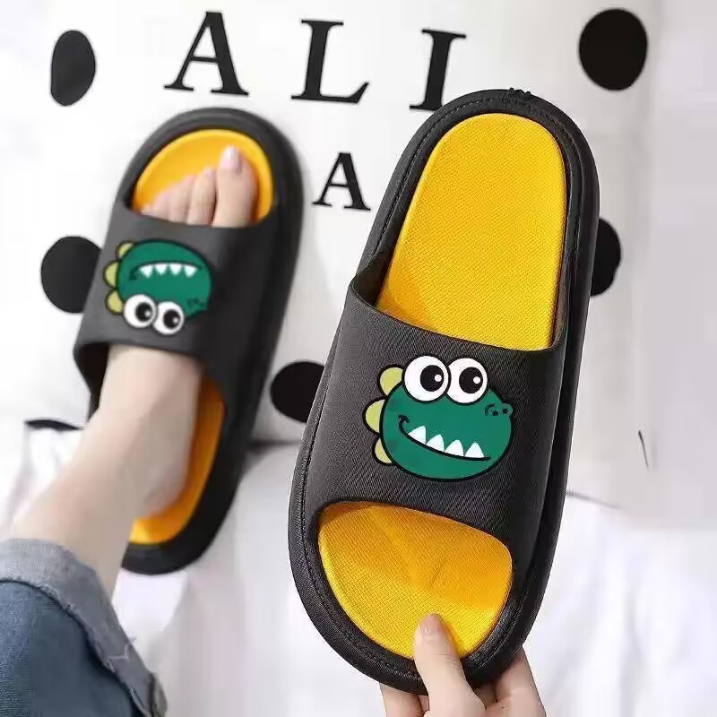 Summer ladies home slippers cute cartoon indoor floor quiet comfortable soft bottom wear-resistant bathroom sandals