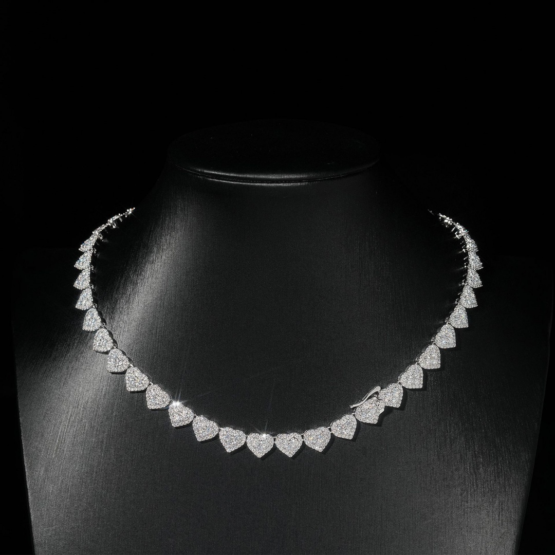 New vvs Moissanite bracelet 8mm full set hip hop hand jewelry 925 silver men's and women's fashion necklace