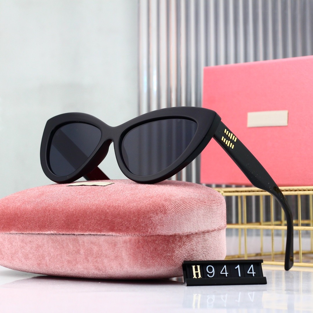 Luxury designer Sunglasses for women Fashion Attitude UV400 Protection Lens Square Full Frame Gold Color Plated Side Logo Gold Sunglasses New9414