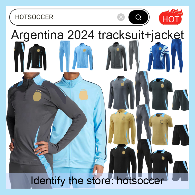 3-star Argentina tracksuit jacket Soccer Jerseys 2024 2025 jacket Football Shirts DI MARIA DYBALA DE PAUL MARADONA Men Kids training suit tracksuits