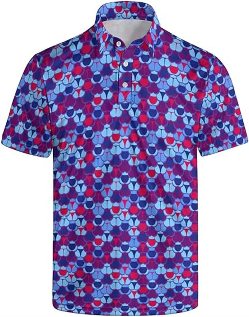 3d Print Polo Shirts For Men Women Slim Golf Shirts Fashion Street Flashes Polo Shirt Sunny Cool Hawaiian Beach Short Sleeve 240601