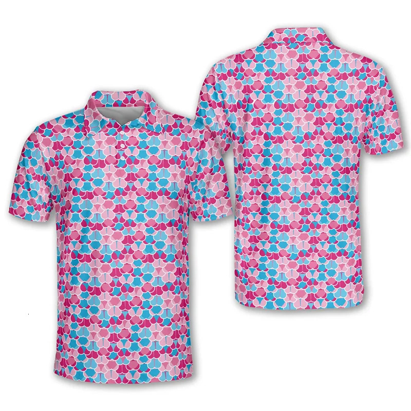 3d Print Polo Shirts For Men Women Slim Golf Shirts Fashion Street Flashes Polo Shirt Sunny Cool Hawaiian Beach Short Sleeve 240601