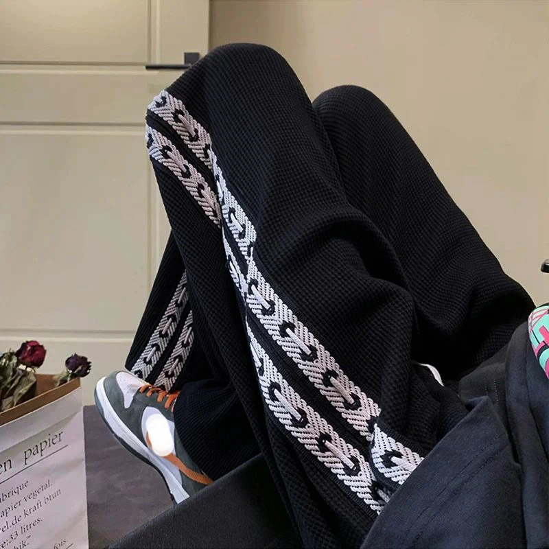 American High Street Casual Jogger Pants Mens Womens Sweatpants Y2K Clothes Straight Wide leg Baggy Pants Trousers Streetwear 240527