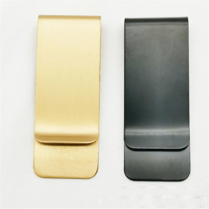 Vintage Solid Brass Money Clip Wallet Thickness Metal Men Cash Bill Clamp Holder ID Credit Card Folder For Male Mini Purse 240510