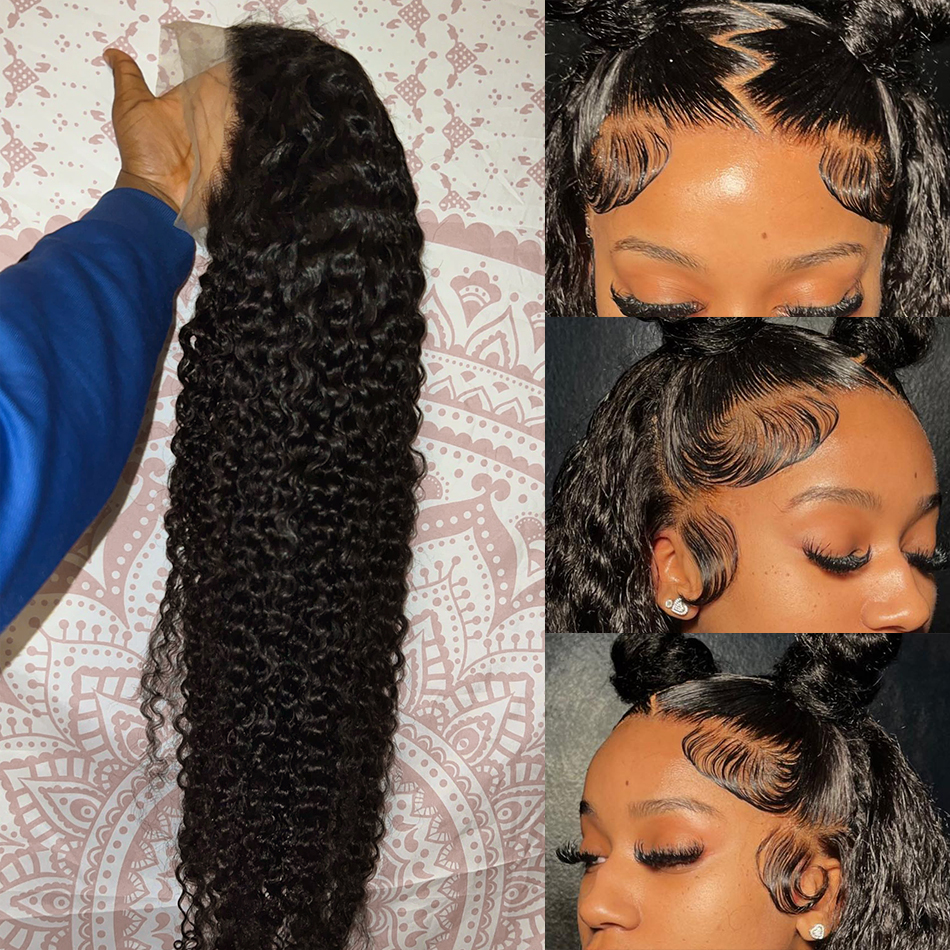 Wholesale Water Wave Curly 13x6 HD Lace Frontal Wig Brazilian 30 40 Inch 13x4 Glueless Loose Deep Wave Human Hair Lace Front Wig for Women