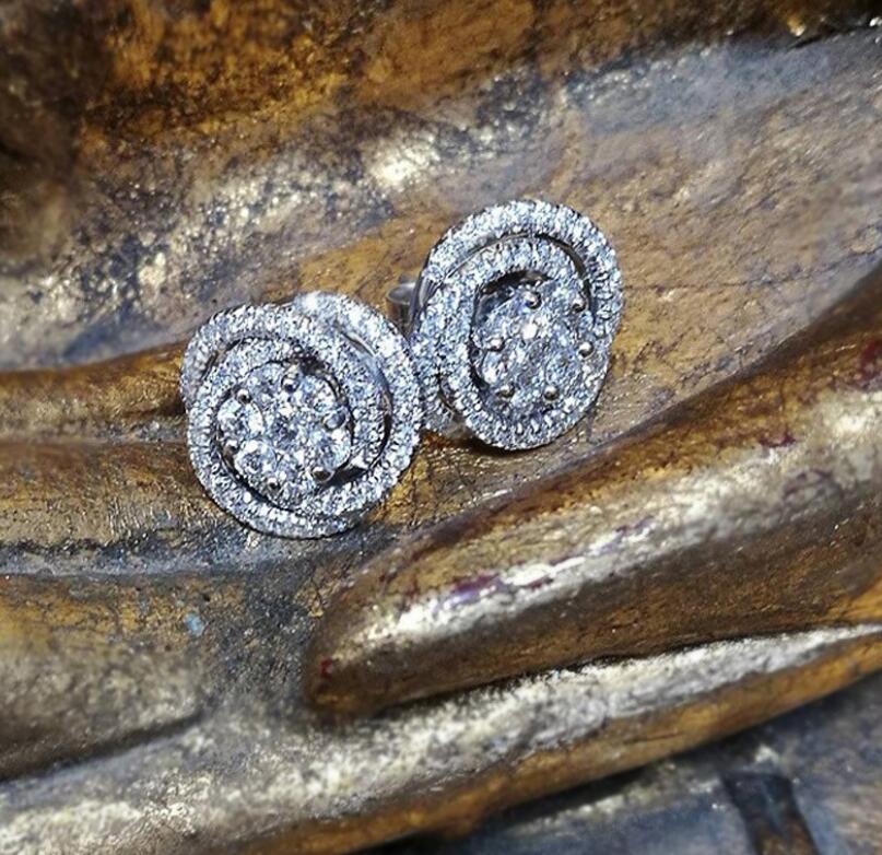 Rulalei 2024 Elegant Sterg Sier Stud Earrings with Lab Moissanite Zircon 4