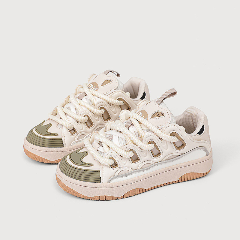 and Small niche shipping Free white for women versatile casual sports bread thick soled student board shoes Lhshoe